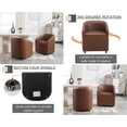 thumbnail image 4 of Guyou Leather Barrel Chairs, 24.5" Wide Accent Chairs for Living Room & Dining Room, Genuine Leather Lounge Chairs, Brown, 4 of 8