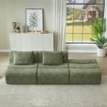 thumbnail image 4 of Oversized 3 Seater Compressed Sofa with Chenille Fabric, No Assembly, Space-Saving for Living Room, Apartment ,Green, 4 of 9