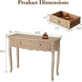 thumbnail image 6 of SUNVIVI 42" Console Table with Carved Drawers, Farmhouse Wood Entryway Table, Small Sofa Table for Living Room, Entryway Table with Storage, Foyer Table for Hallway, Front Door, Gray, 6 of 7