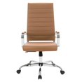 thumbnail image 2 of Pemberly Row High-Back Mid-Century Modern Leather Office Chair in Brown, 2 of 9