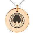 thumbnail image 1 of Stainless Steel Ando Samurai Crest Engraved Small Medallion Circle Charm Pendant Necklace, 1 of 1