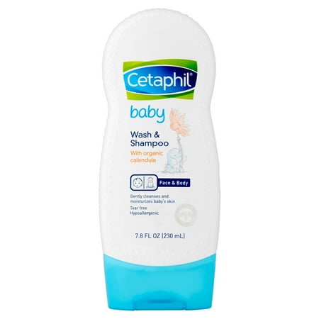 Cetaphil Bébé Wash & Shampooing Calendula Bio, 7.8 FL OZ