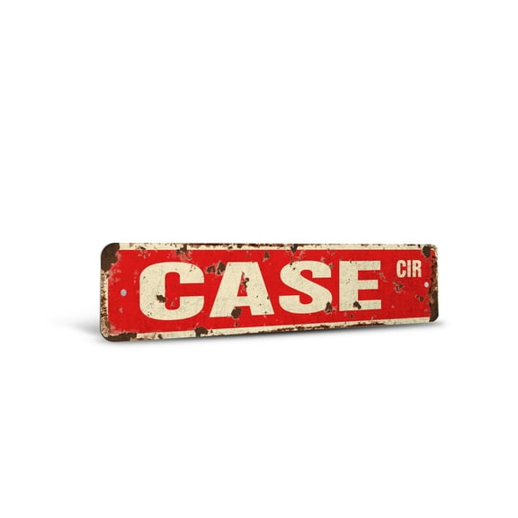 CASE Vintage Style Rustic Street Sign – Farm Equipment Tractor Parts Retro Decorative Wall Sign for Home, Bar, Garage, or Outdoor Use | 4" X 18" Aluminum Metal Road Sign