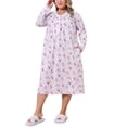 thumbnail image 2 of Agnes Orinda Camisón de Talla Grande para Mujeres con Encaje Floral en Cuello en V y Manga Larga, Ropa de Dormir Suave, Chemise, Vestido de Noche, Talla 3X, Burdeos, 2 of 6