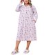 thumbnail image 2 of Agnes Orinda Camisón de Talla Grande para Mujeres con Encaje Floral en Cuello en V y Manga Larga, Ropa de Dormir Suave, Chemise, Vestido de Noche, Talla 3X, Burdeos, 2 of 6