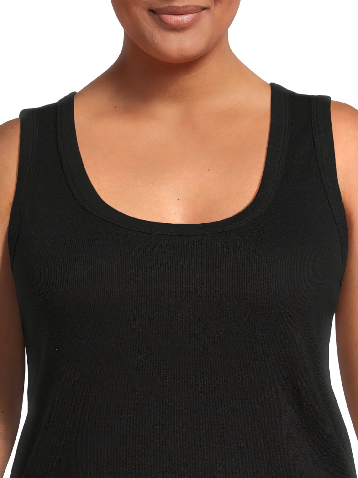 Terra & Sky Women's Plus Size Scoop Neck Ribbed Tank Top
