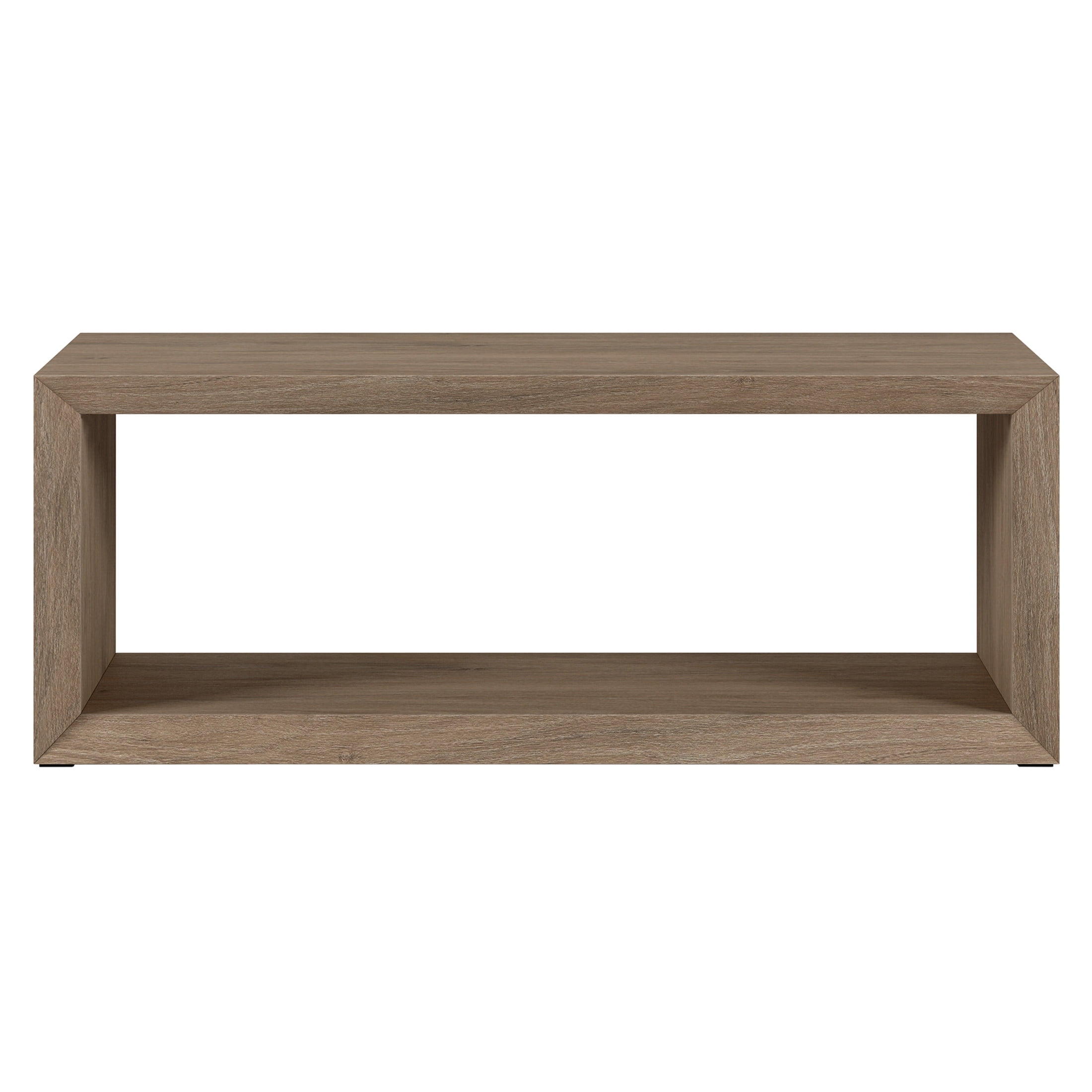 Evelyn&Zoe Osmond Storage Medium Density Fiberboard Coffee Table, Antiqued Gray Oak