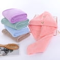 thumbnail image 2 of Naierhg Hair Towel Super Absorbent Comfortable Touch Thick Elastic Loop Lint Free Quick Dry Coral Fleece Soft Microfiber Girls Drying Hair Wrap Bathroom Accessories Grey, 2 of 8