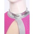 thumbnail image 6 of YiZYiF Women's Gymnastics Jumpsuit Single Sleeve Skating Dance Unitard Acrobatics Performance Costumes Hot Pink XL, 6 of 7