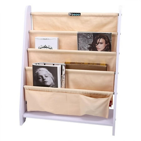 5 Tier Kids Book Shelf Wood Storage Rack
