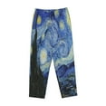 thumbnail image 4 of Goofa The Starry Night Printed Soft Pajama Pants for Women, Wide Leg Comfy Casual Lounge Yoga Pants-Small, 4 of 9