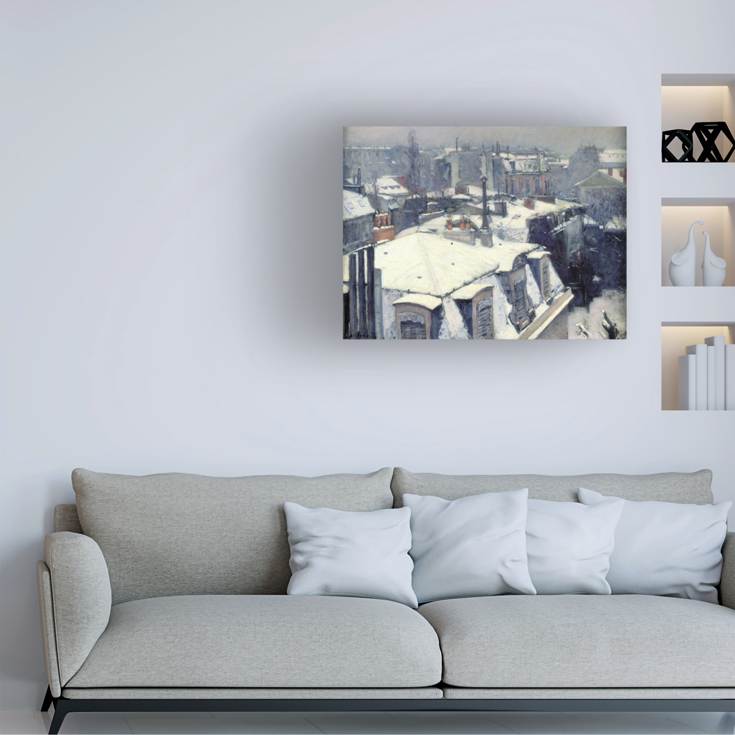 Gustave Caillebotte 'Rooftops in the Snow' Canvas Art