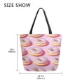 thumbnail image 5 of FORMRS Womens Canvas Tote Bag with Zipper Inner Pocket Shoulder Handbag, Light Pink Doughnuts, 5 of 7