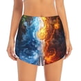 thumbnail image 2 of Daiia Red And Blue Flame Waves Pattern Women's 2 in 1 Running Shorts - Lightweight Athletic Workout Gym Yoga Shorts Liner with Phone Pockets-Medium, 2 of 7