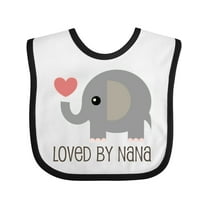 Inktastic Loved by Nana Grandchild Elephant Boys or Girls Baby Bib