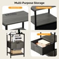 thumbnail image 6 of JOYMOR Fluted Nightstand, Fabric Dresser with 2 Drawers and 1 Shelf, Bedside Table, End Table with Charging Station, Nightstand for Indoors, 6 of 9