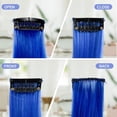 thumbnail image 5 of 32 Pcs Colored Clip In Hair Extensions 20 Inch Rainbow Long Straight Hairpieces Clip In Synthetic, Halloween Cosplay Dress Up Fashion Party Christmas, 5 of 5