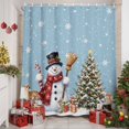 thumbnail image 6 of 54x78 Inch Shower Curtain Decorative Christmas Snowman Bathtub Bath Curtains Fabric Waterproof Bathroom Decor, Xmas Pine Tree Winter Snowflakes Sky Blue Small Stall Shower Curtain Set with 12 Hooks, 6 of 8
