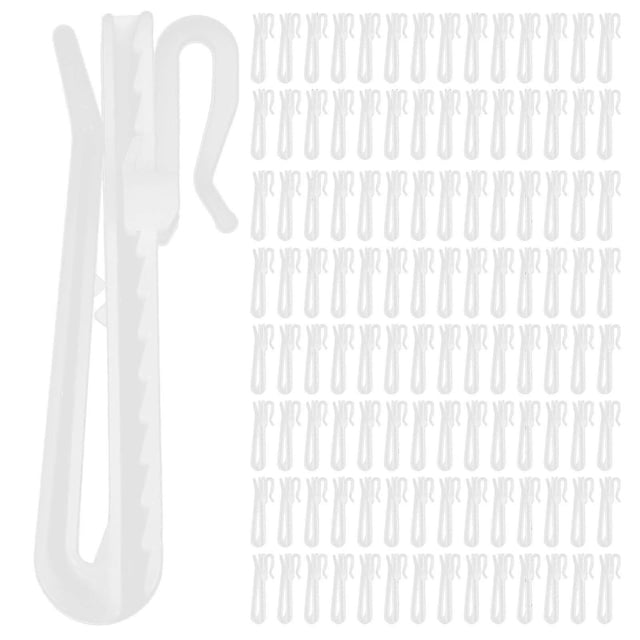 100Pcs Adjustable Plastic Curtain Hooks Curtain Drapery Pin Hook Curtain Plastic Adjusting Hook