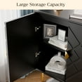 thumbnail image 3 of Tolead Modern Accent Diamond Cabinet, Accent Sideboard Storage Cabinet for Bedroom, Living Room, Kitchen, Hallway, Black, 3 of 8
