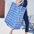 thumbnail image 1 of Cheers Plaid Pattern Quilt Storage Bag Dirt-proof Plastic Saving Space Blanket Storage Bag for Dorm, 1 of 2
