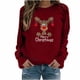 thumbnail image 1 of Sudadera Para Mujer Cuello Redondo Sudadera Con Estampado Navideño Blusa Suelta Tops Sin Capucha Suéter Odeerbi ODB183565, 1 of 7