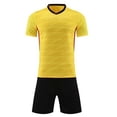 thumbnail image 4 of Vornjynx Kids Boys Outfit Sets Breathable Mesh T-Shirt and Shorts Summer Trendy Football Activewear 2 Piece Yellow Size 14-15, 4 of 5