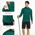 thumbnail image 6 of Stamzod Mens Fishing Shirts with Face Mask Summer Solid Color Crewneck Outdoor Athletic Sun Shirt Casual Long Sleeve Rash Guard for Men Mint Green XXXXXL, 6 of 7