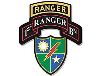 173 armyl 1st Ranger BN Seal with RANGER Tab Above Shaped Sticker