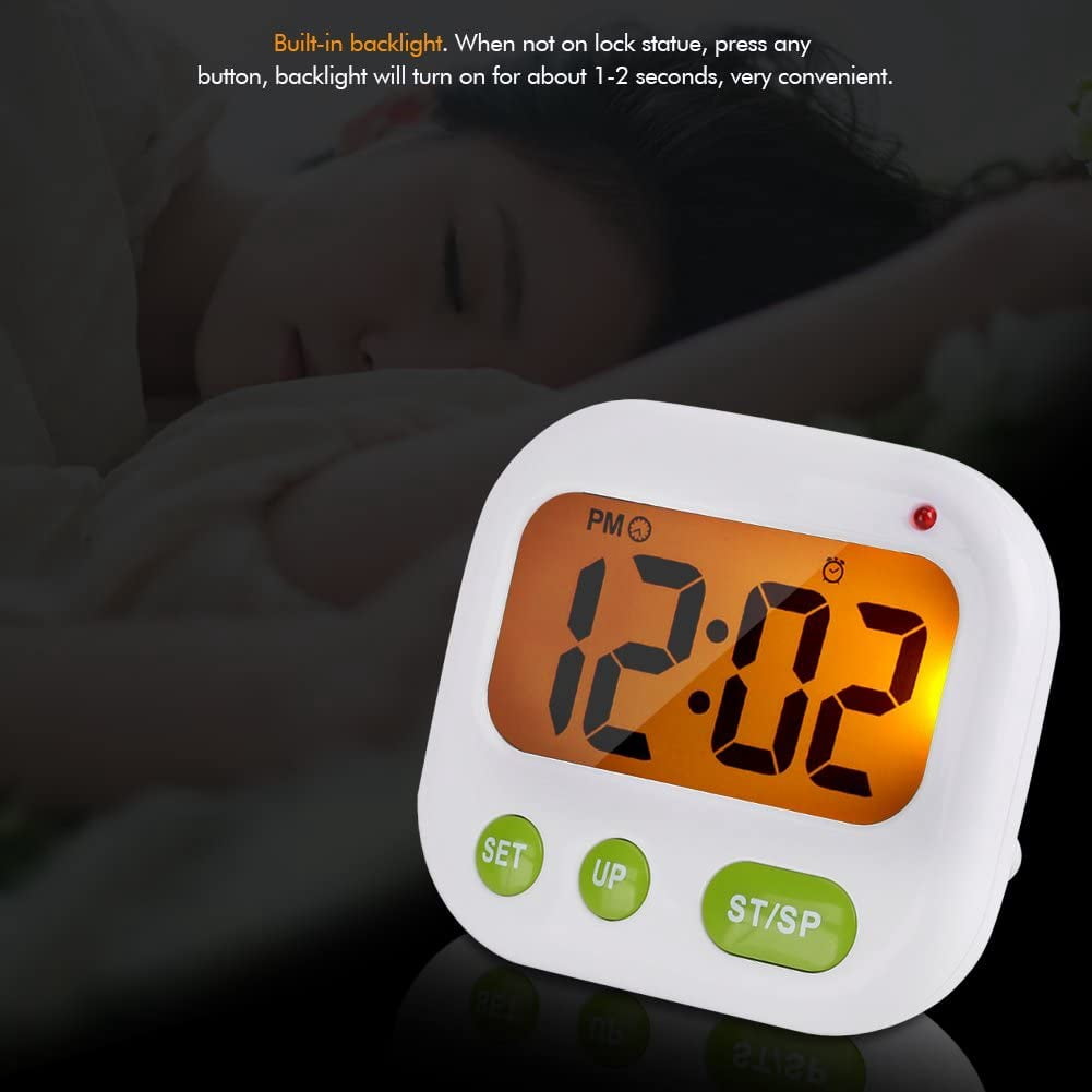 Alarm Clock Vibration Clock Battery Operated Digital LED Alarm Modern Portable Timer Clock with Backlight Suitable for Travel, Bedroom, Office