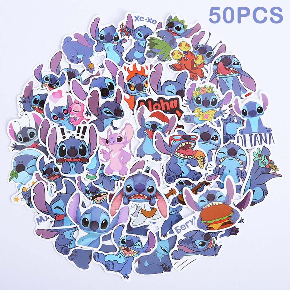 50Pcs Lilo & Stitch Stickers Waterproof Vinyl Stickers for Water