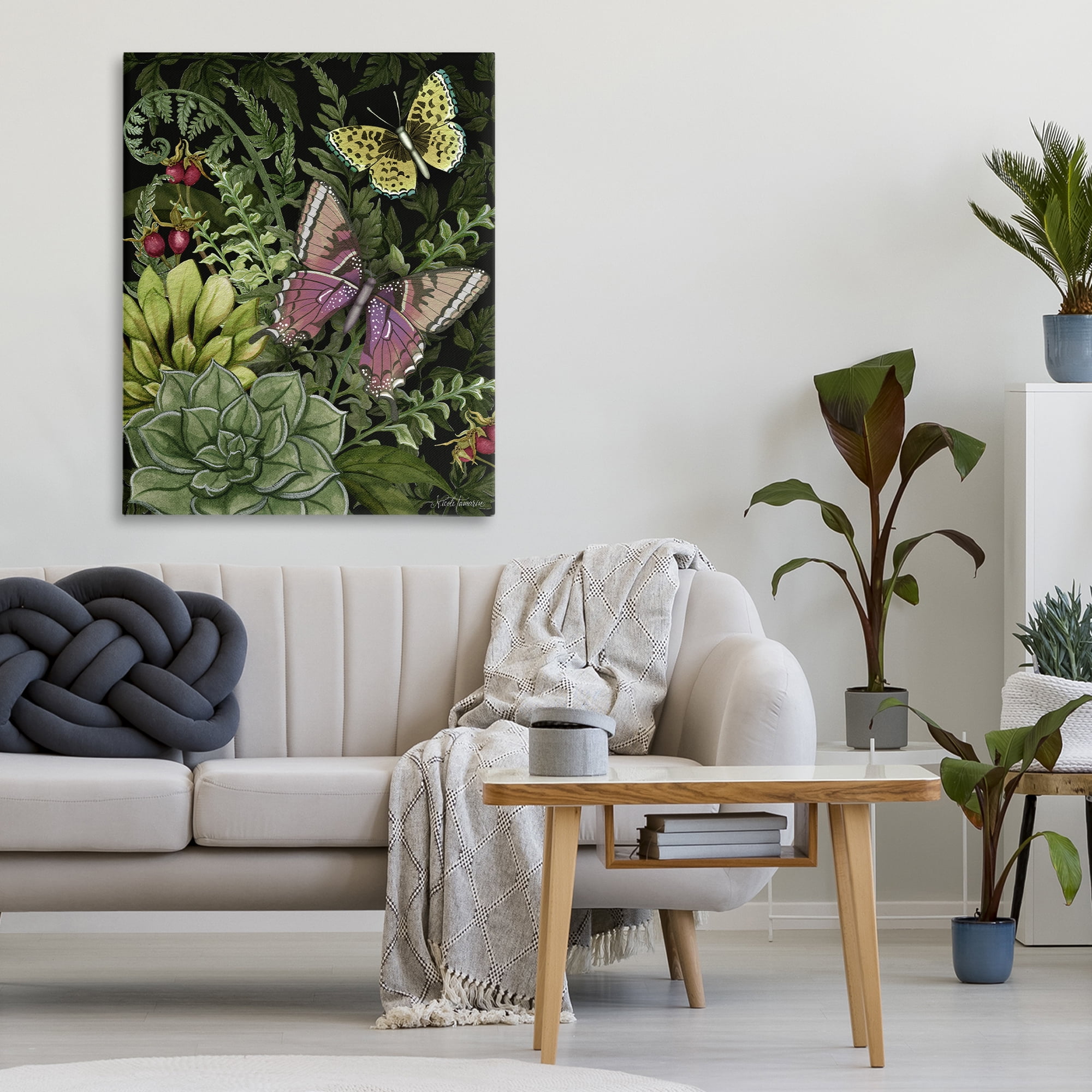 Stupell Industries Dark Succulents Midnight Garden Canvas Wall Art, design by Nicole Tamarin