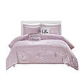 thumbnail image 1 of Zoey Metallic Triangle Print Comforter Set Purple/Silver Twin/Twin XL, 1 of 4