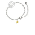 thumbnail image 2 of Delight Jewelry Silvertone Mini Yellow Star Silver-tone Flower Link Chain Bracelet, 6.75"+2" Extender, 2 of 4