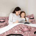 thumbnail image 4 of Homewish Pretty Girl 7-Piece Bedding Comforter Set,Chic Gliyyet Print King Bedding Sets,Rose Pink Bed Sheets For Kids,Ultra Soft Home Decor, 4 of 8