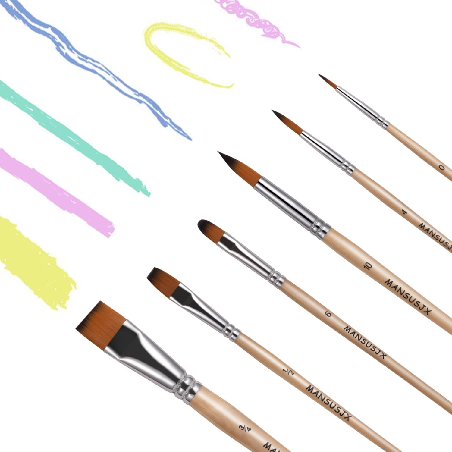 Travel Watercolor Brushes for Artists Set of 6 Paint Brushes for Watercolors & Versatile in Gouache, Oil - Premium Art & Travel Kit