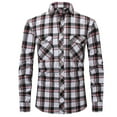 thumbnail image 2 of IROINNID Long Sleeve Shirts for Men Casual New Plaid Shirt Youth Shirts Coat Turndown Collar Blouse & Shirt,White, 2 of 4
