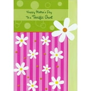 Designer Greetings Daisies on Pink Stripes: Aunt Mother's Day Card