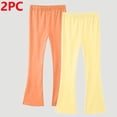 thumbnail image 2 of GigrtiJin 3-16 Years Multipack Cotton Flared Pants for Girls Teens Solid Color Elastic Waisted Straight Leg Slim Pants 2 Pack, 2 of 6
