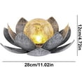 thumbnail image 2 of LINLIN 28x28x12cm Solar Crackle Glass Globe Lights IP44 Waterproof Solar Powered Metal Flower Outdoor Landscape Lights LED Lotus Flower Decor Solar Garden Light for Walkway Yard Patio Lawn Pathway, 2 of 9