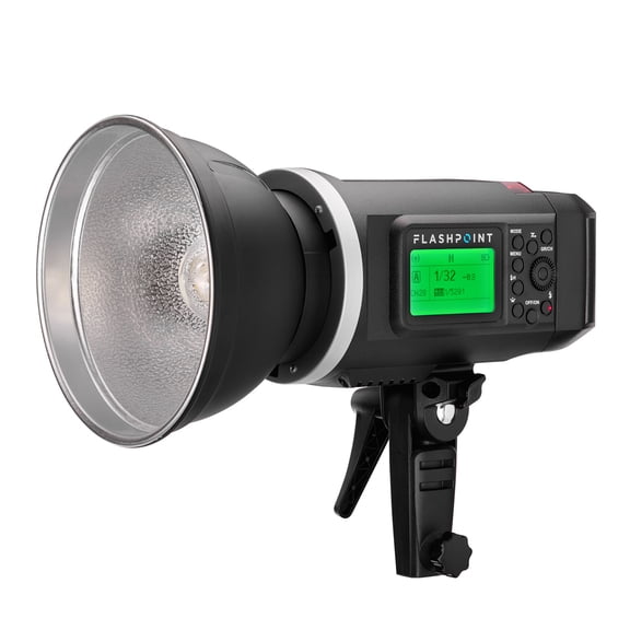 Flashpoint XPLOR 600 R2 Manual HSS Battery-Powered Outdoor Flash, Bundle with Glow EZ Lock 34" White Beauty Dish