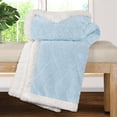 thumbnail image 6 of Superior Nuuk Fleece Reversible Lattice Blanket, Full/Queen, Light Blue, 6 of 7