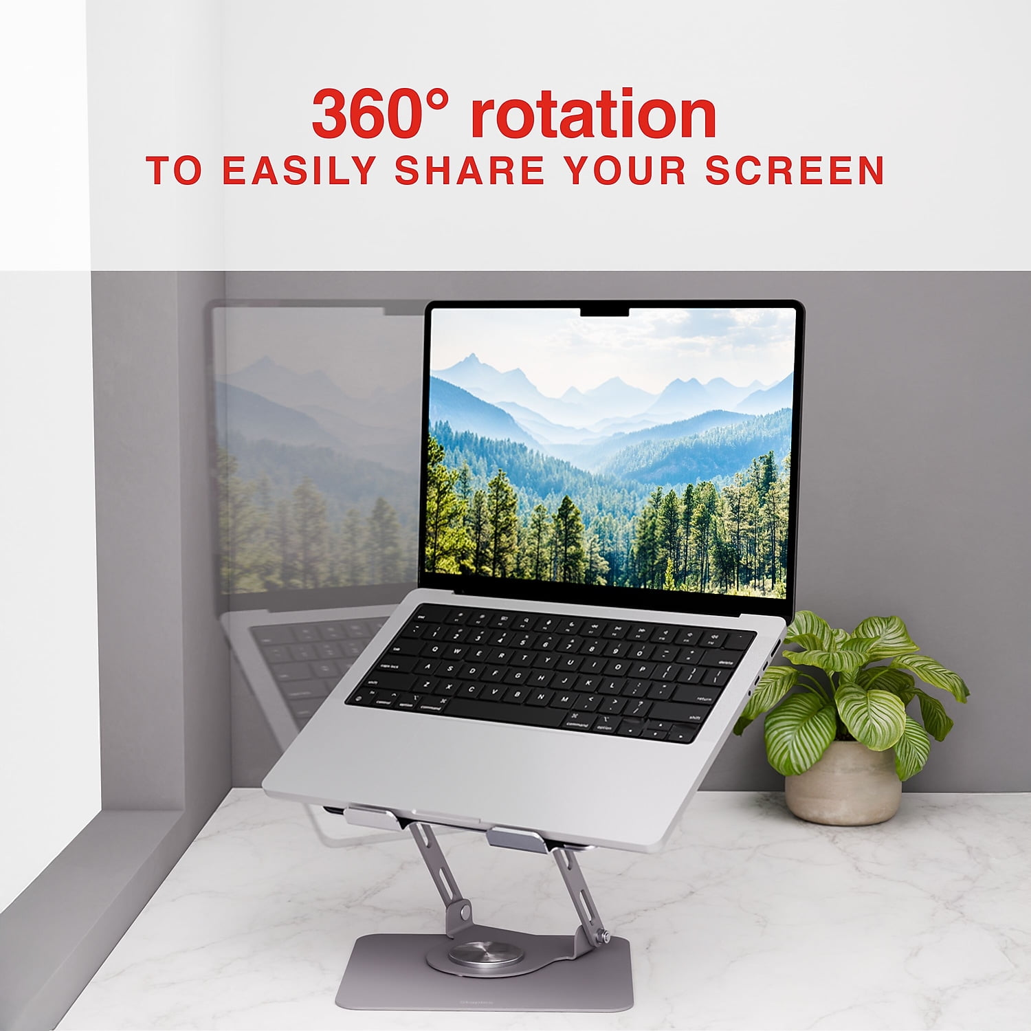 Staples TECH 10" x 8.7" Steel Adjustable Laptop Stand Silver (ST62820-CC)