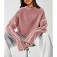 thumbnail image 3 of PRETTYGARDEN Women's Chunky Knit Sweaters Fall Long Sleeve Mock Neck Oversized Pullover Tops Winter Fashion Clothes, 3 of 8