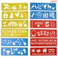 thumbnail image 1 of 12 piezas de moldes de dibujo de dibujos animados para niños, regla de plástico, plantillas de pintura para niños, bricolaje Pa, 1 of 5