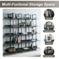 thumbnail image 6 of 5 Tier Bookshelf, Tall Bookcase Shelf Storage Organizer, Vintage Industrial Book Shelf for Bedroom, Living Room and Home Office, Solid Wood Bookshelf, Metal Frame with MDF Board, Black, 6 of 8