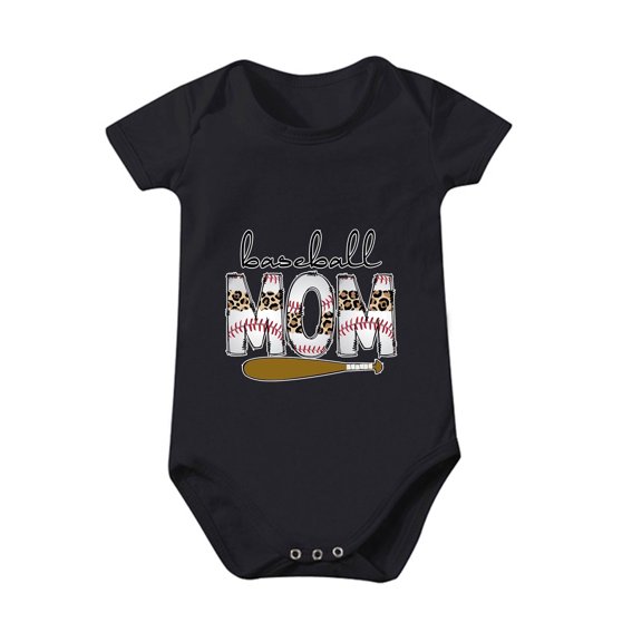 Baby Deals!Toddler Girl Clothes Clearance,Toddler Baby Boys Girl Comfortable Mother's Day Baseball Print Short Sleeve Romper Jumpsuit