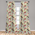 thumbnail image 5 of Watercolor Curtains, Hand Drawn Dogrose and Mushrooms Autumn Leaves Berries Amantias Nature Inspired, Window Treatments 2 Panel Set for Living Room Bedroom Decor, 56" x 95", Red Green, by Ambesonne, 5 of 5