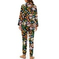 thumbnail image 2 of DISNIMO Lounge Sets for Women 2 Piece Skull Flower Print Halloween Long Sleeve Sleepwear Button Down Nightwear with Matching Long Pants Fashion Pajama Outfits, 2 of 6