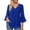Blue, variant on Sparkly 3/4 Length Sleeve Womens Tops Loose V Neck Glitter Sequin Flowy T Shirts Tunic Blouse Dressy Casual Night out Tops